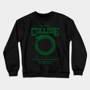 Tar Valon College Green Ajah Symbol Wheel of Time Parody Crewneck Sweatshirt